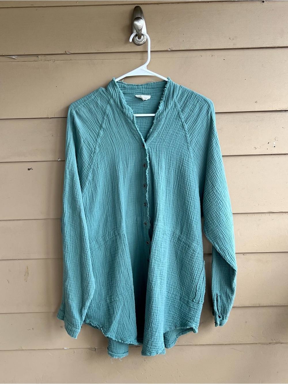 Urban Daizy Gauze Oversized Button Down Top Size M Breathable Cotton Summer